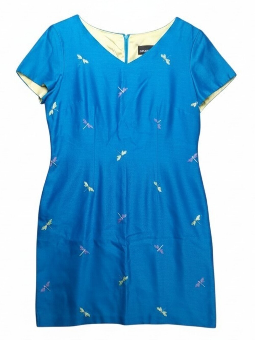 Positive Attitude Vintage Dragonfly Short Sleeve Lined Dress SZ 14P